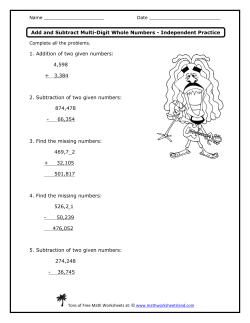 Add and Subtract Multi-Digit Whole Numbers Independent Practice