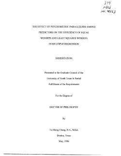 the effect of psychometric parallelism among predictors on the