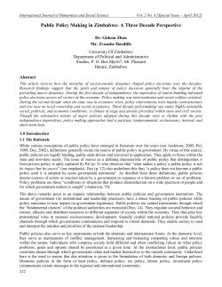 Public Policy Making in Zimbabwe