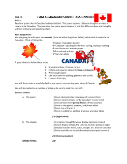 i am a canadian sonnet assignment