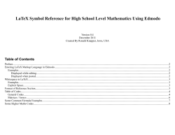 LaTeX Symbol Reference for High School Level Mathematics Using