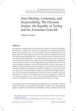 State Identity, Continuity, and Responsibility: The Ottoman Empire