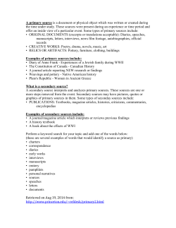 Primary v.s. Secondary Sources