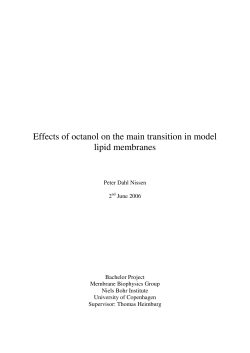 Effects of octanol on the main transition in model lipid membranes