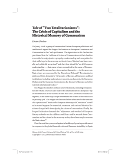 Tale of &ldquo;Two Totalitarianisms&rdquo;: The Crisis of