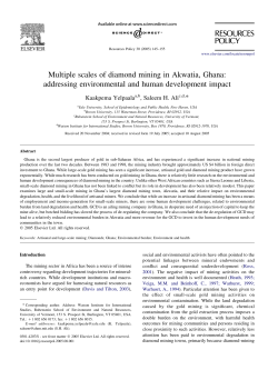 Multiple scales of diamond mining in Akwatia, Ghana