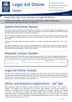 January 2013 e-newsletter - Scottish Legal Aid Board