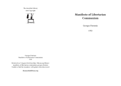Manifesto of Libertarian Communism