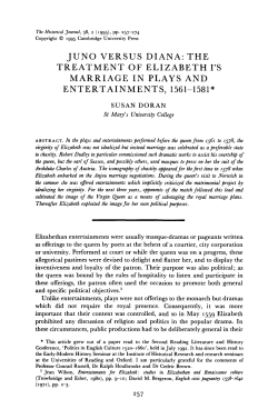 Juno versus Diana: The treatment of Elizabeth I`s marriage in plays