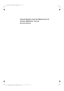 linear models for the prediction of animal breeding values