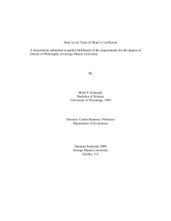 State Level Tests of Okun`s Coefficient A dissertation submitted in