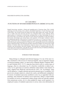 ay CaRaMBa! fuNCTioNS of SpaNiSH BoRRoWiNGS iN