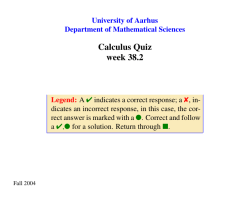 Calculus Quiz week 38.2 - Personal Web pages at the Department