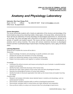 Anatomy and Physiology Laboratory - John Jay College of Criminal