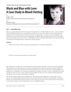 A Case Study in Blood Clotting - National Center for Case Study