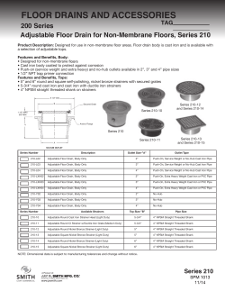 Submittal 210 Adjustable Floor Drain