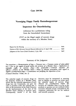 Case 289/86 Vereniging Happy Family Rustenburgerstraat v