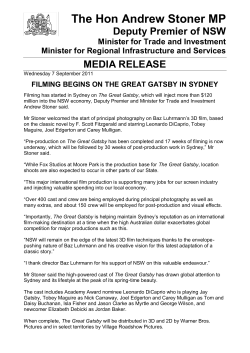 Filming begins on the Great Gatsby in Sydney