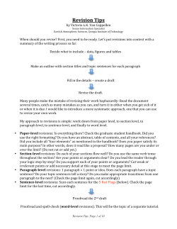 Revision Tips - University of Waterloo