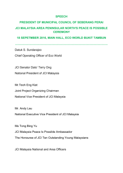 speech president of municipal council of seberang perai jci