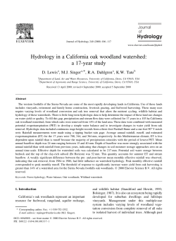 Hydrology in a California oak woodland watershed