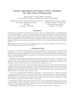 Genetic Algorithms and Support Vector
