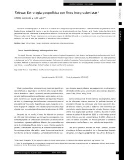Estrategia geopolítica con fines integracionistas