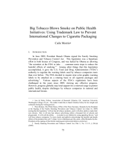 Big Tobacco Blows Smoke on Public Health Initiatives: Using