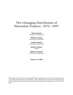 The Changing Distribution of Education Finance
