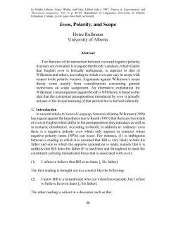 Even, Polarity, and Scope