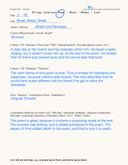 3 20 Break, Break, Break Shmoop A man sits on the