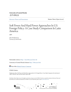 Soft Power And Hard Power Approaches In U.S. Foreign Policy: A