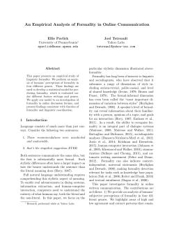 An Empirical Analysis of Formality in Online