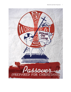 Behold the Lamb Seder Preparation 1