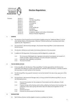 Election Regulations - Edinburgh University Students` Association