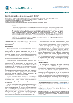 Rasmussen`s Encephalitis: A Case Report
