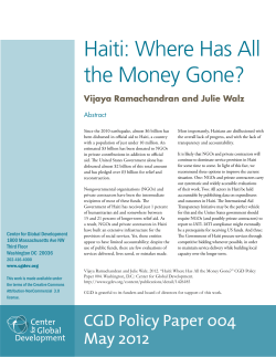 Haiti: Where Has All the Money Gone?