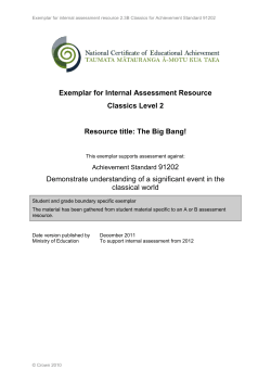 Internal Assessment Resource