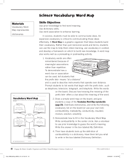 Science Vocabulary: Word Map