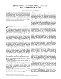 self-selection and international migration: new evidence from mexico
