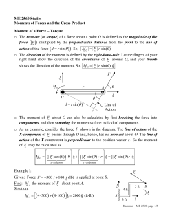 Moments of Forces and the Cross Product