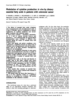 Modulation of Cytokine Production In Vivo by