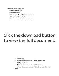 I. Democracy abroad AND at home &bull; African American