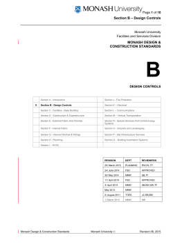 Section B &ndash; Design Controls MONASH DESIGN