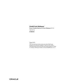 Oracle Fusion Middleware Domain Template Reference for Fusion