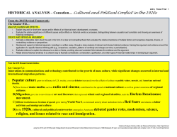 HISTORICAL ANALYSIS &ndash; Causation&hellip; Cultural and