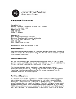 Consumer Disclosures - Sherman Kendall Academy of Beauty Arts