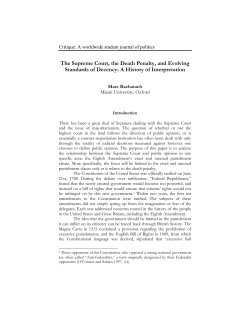 The Supreme Court, the Death Penalty, and Evolving Standards of