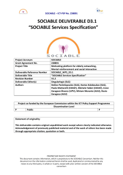 SOCIABLE Services Specification