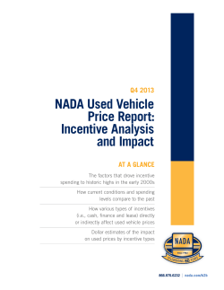 NADA Used Vehicle Price Report: Incentive Analysis